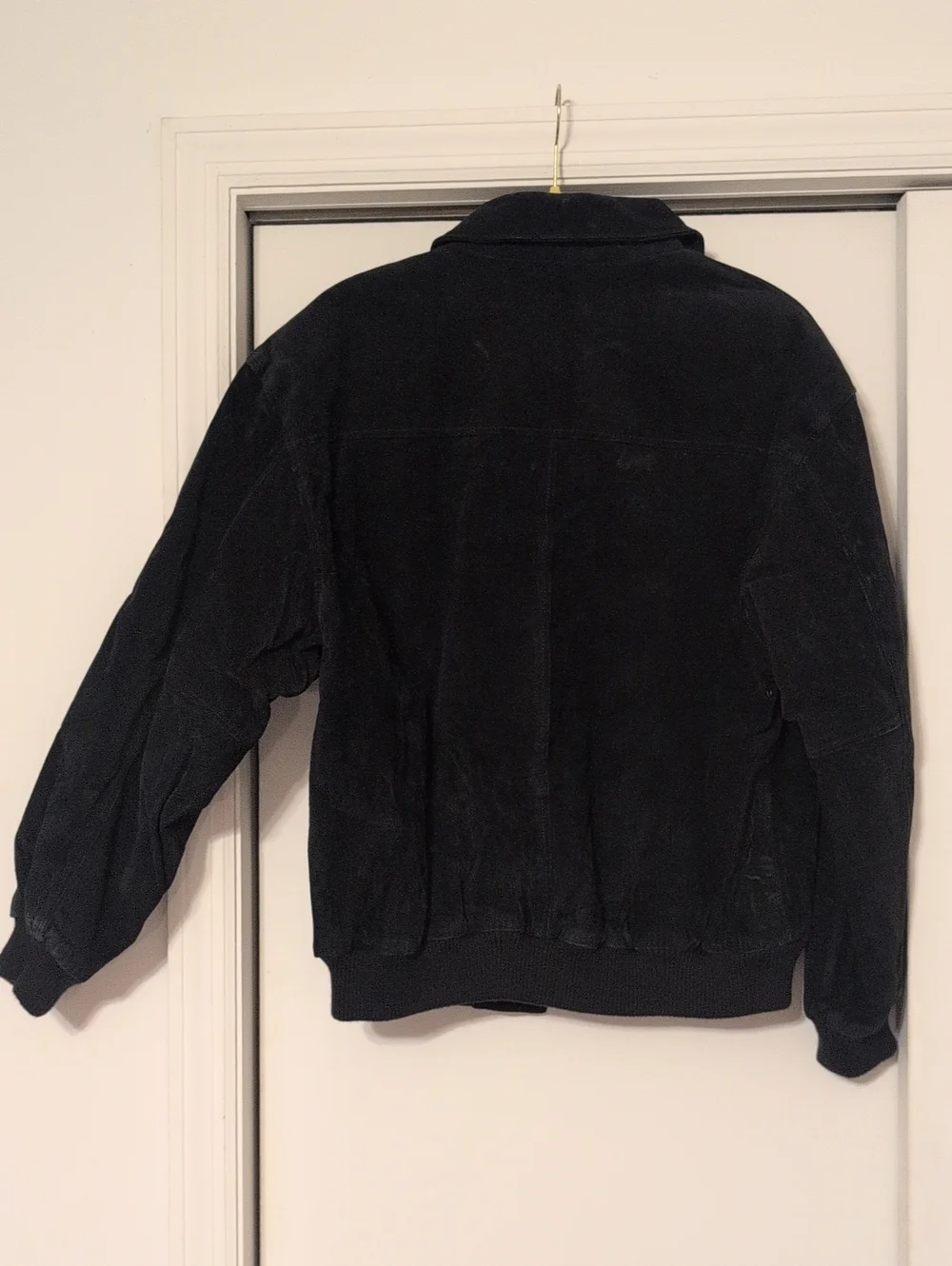 Vintage St. John's Bay Black Suede Leather Medium Bomber Jacket